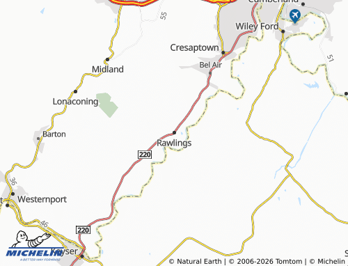 Mapa MICHELIN Rawlings - ViaMichelin
