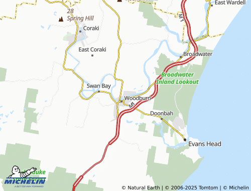MICHELIN North Woodburn map - ViaMichelin