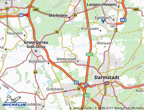 MICHELIN Braunshardt map - ViaMichelin