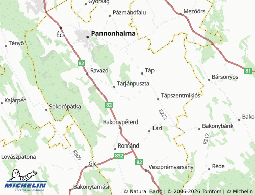 MICHELIN Győrasszonyfa map - ViaMichelin