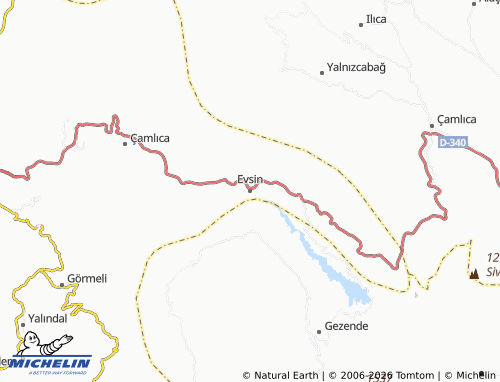 MICHELIN Evsin map - ViaMichelin