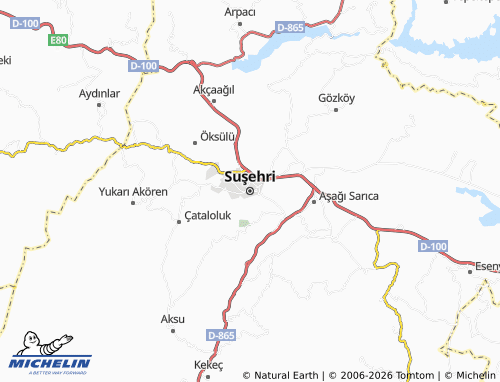 Mapa MICHELIN Suşehri - ViaMichelin