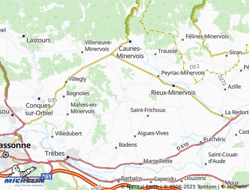 MICHELIN Laure-Minervois map - ViaMichelin