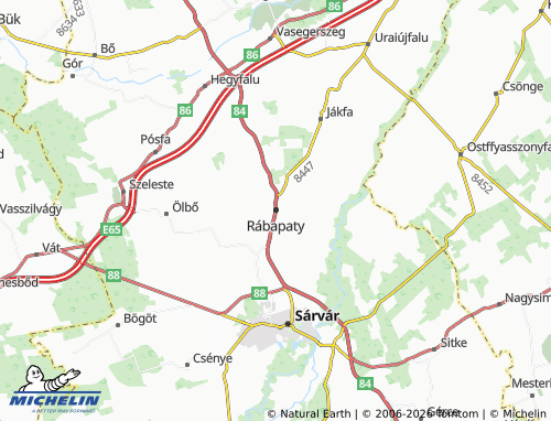 Mapa MICHELIN Rábapaty - ViaMichelin
