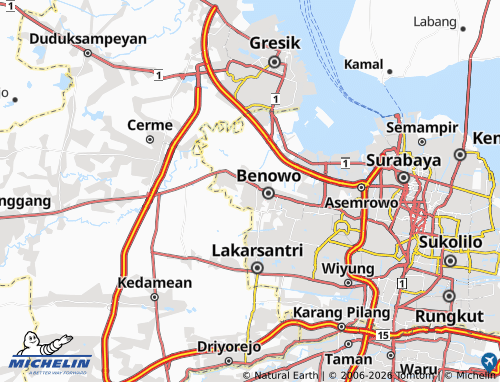MICHELIN Babat Jerawat map - ViaMichelin