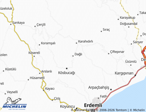 MICHELIN Dağlı map - ViaMichelin