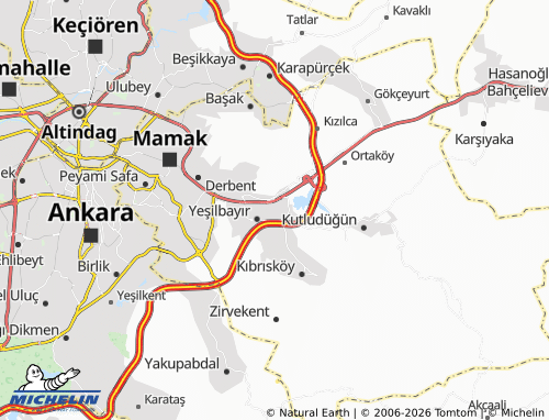 MICHELIN Küçük Kayaş map - ViaMichelin