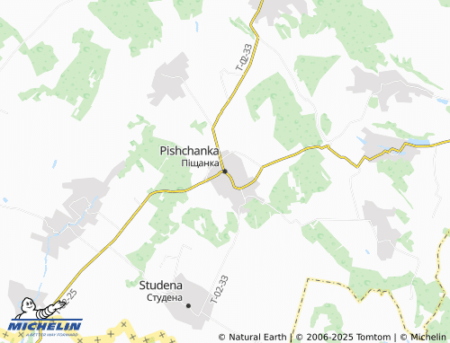 MICHELIN Pishchanka map - ViaMichelin