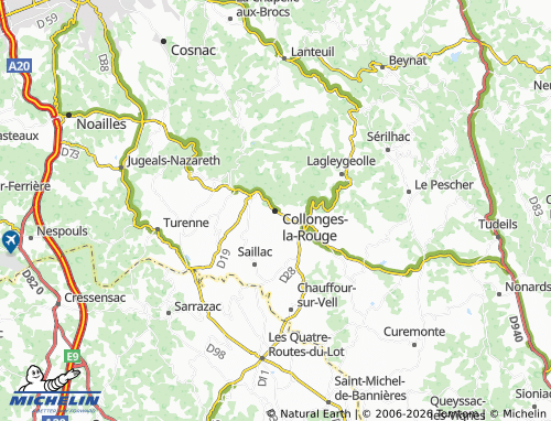 Kaart MICHELIN Collonges-la-Rouge - ViaMichelin