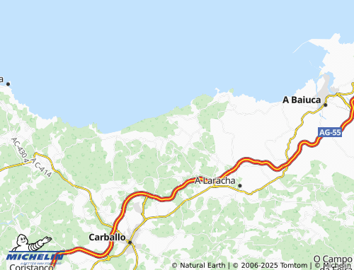 MICHELIN Rebordelos (San Salvador) map - ViaMichelin