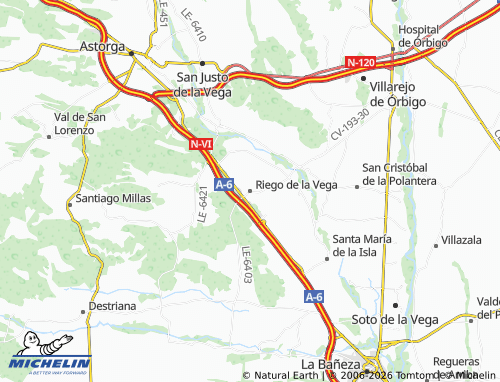 MICHELIN Riego de la Vega map - ViaMichelin