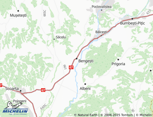 Mapa MICHELIN Bengești-Ciocadia - ViaMichelin