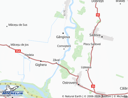 Mapa MICHELIN Comoșteni - ViaMichelin