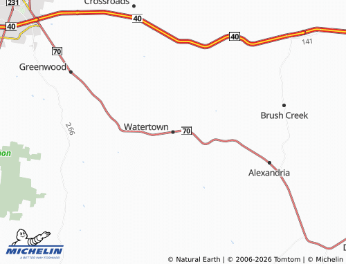 Mapa MICHELIN Watertown - ViaMichelin