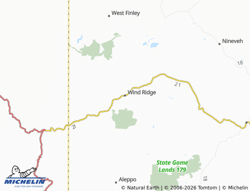 Kaart MICHELIN Wind Ridge - ViaMichelin