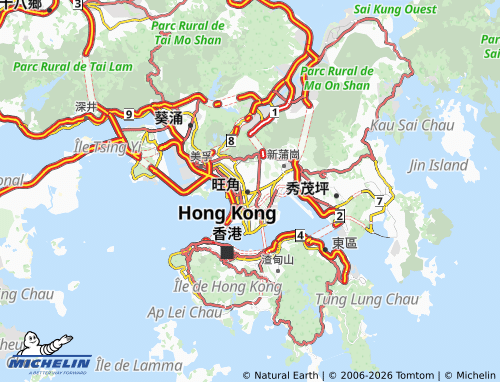 Kaart MICHELIN Yau Tsim Mong District - ViaMichelin