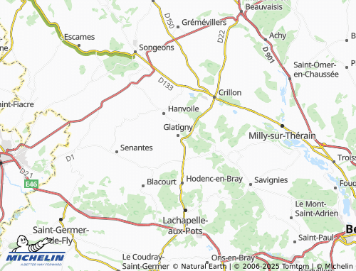 Carte MICHELIN Glatigny - ViaMichelin