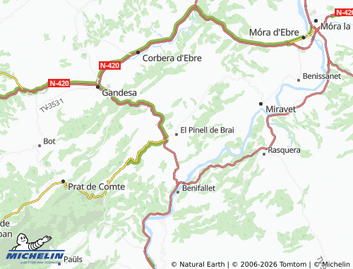 Mappa MICHELIN El Pinell de Brai - ViaMichelin