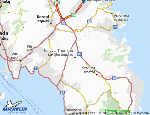 Mapa MICHELIN Kalyvia Thorikou - ViaMichelin