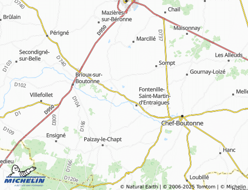 MICHELIN Luché-sur-Brioux map - ViaMichelin