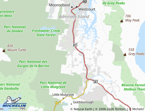 Mapa MICHELIN Mount Peter - ViaMichelin