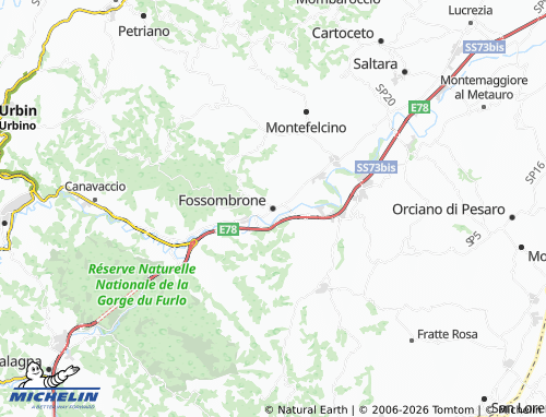 MICHELIN Fossombrone map - ViaMichelin
