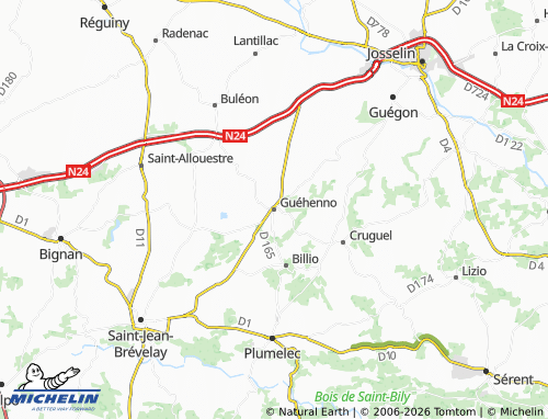 Mappa MICHELIN Guéhenno - ViaMichelin