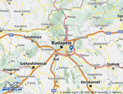 MICHELIN-Landkarte Budapest - ViaMichelin