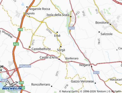 MICHELIN Sorgà map - ViaMichelin