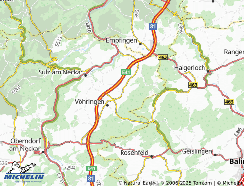 MICHELIN-Landkarte Bergfelden - ViaMichelin