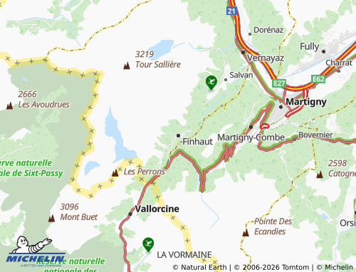 MICHELIN Finhaut map - ViaMichelin