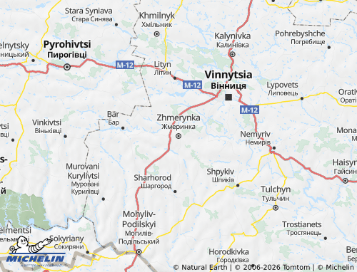 Mappa MICHELIN Zhmerynskyi raion - ViaMichelin