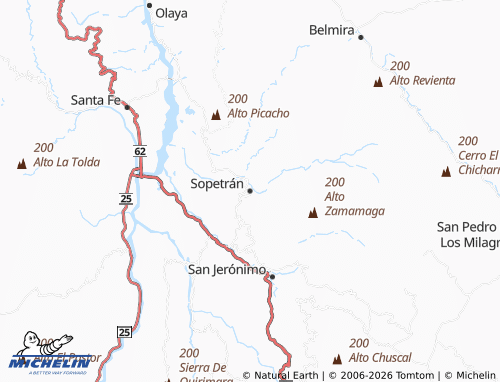 Carte MICHELIN Sopetrán - ViaMichelin
