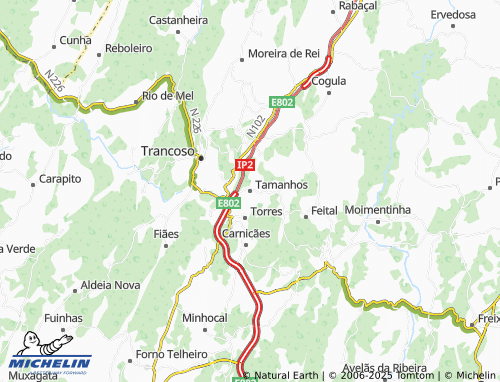 MICHELIN Tamanhos map - ViaMichelin