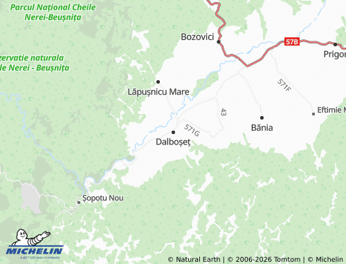 MICHELIN Dalboșeț map - ViaMichelin