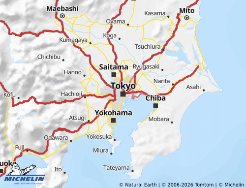 Mappa MICHELIN Kanto - ViaMichelin