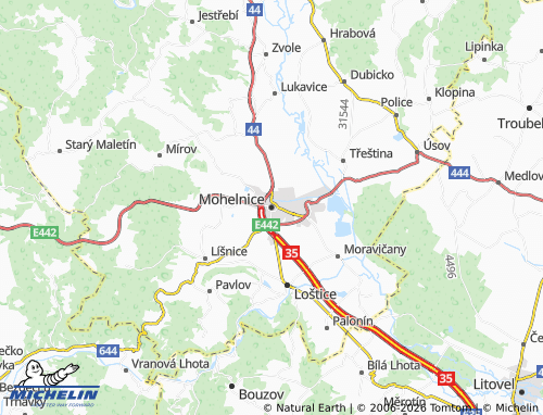 Kaart MICHELIN Mohelnice - ViaMichelin