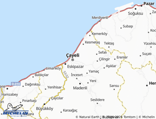 MICHELIN Yalı map - ViaMichelin