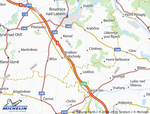 Mappa MICHELIN Mnetěš - ViaMichelin