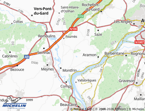 Carte MICHELIN Théziers - ViaMichelin