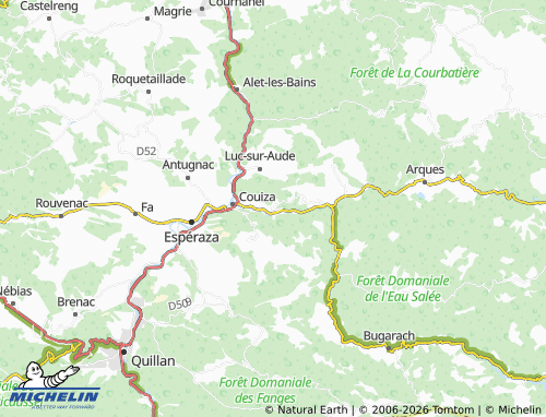 Mappa MICHELIN Coustaussa - ViaMichelin
