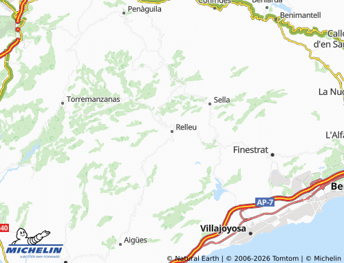 Kaart MICHELIN Relleu - ViaMichelin