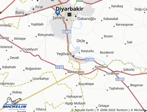 MICHELIN Yeşilvadi map - ViaMichelin