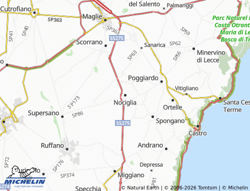 MICHELIN Nociglia map - ViaMichelin