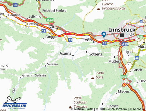 Mapa MICHELIN Axams - ViaMichelin