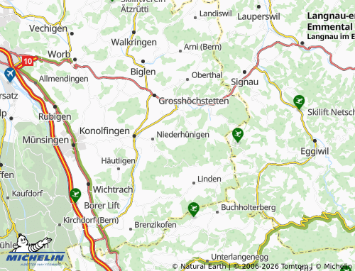 MICHELIN-Landkarte Oberhünigen - ViaMichelin