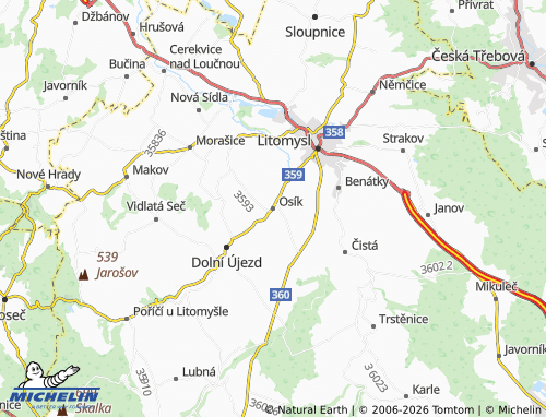 MICHELIN Osík map - ViaMichelin