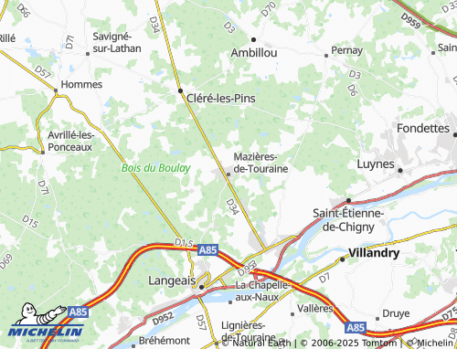 MICHELIN Mazières-de-Touraine map - ViaMichelin