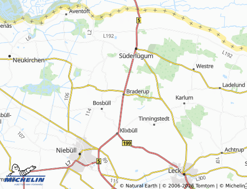 MICHELIN Braderup map - ViaMichelin