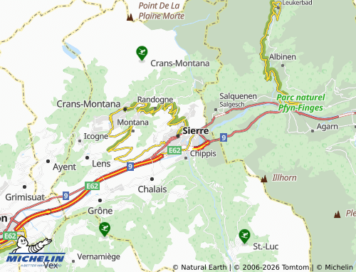 Mapa MICHELIN Sierre - ViaMichelin